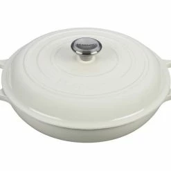 Le Creuset 3.5 Qt. Signature Enameled Cast Iron Braiser With Stainless Steel Knob | White