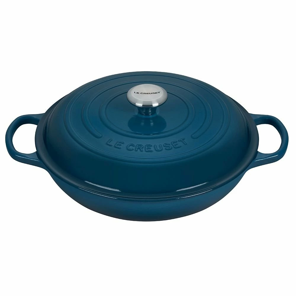 Le Creuset 3.5 Qt. Signature Braiser With Stainless Steel Knob | Deep Teal 3 Le Creuset 3.5 Qt. Signature Braiser With Stainless Steel Knob | Deep Teal