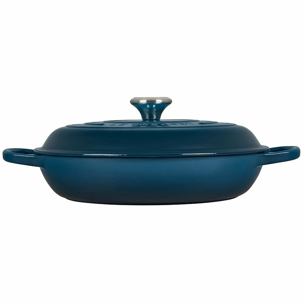 Le Creuset 3.5 Qt. Signature Braiser With Stainless Steel Knob | Deep Teal 4 Le Creuset 3.5 Qt. Signature Braiser With Stainless Steel Knob | Deep Teal - Image 2