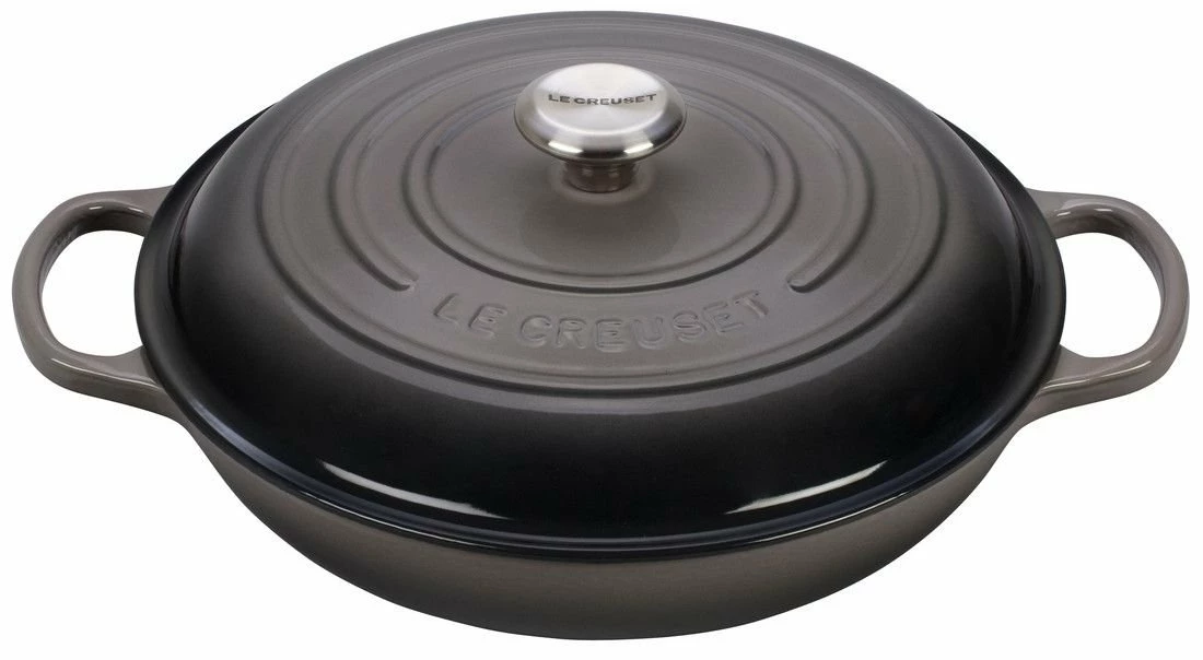 Le Creuset 3.5 Qt. Signature Enameled Cast Iron Braiser With Stainless Steel Knob | Oyster Grey 3 Le Creuset 3.5 Qt. Signature Enameled Cast Iron Braiser With Stainless Steel Knob | Oyster Grey