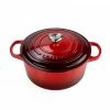 Le Creuset 3.5 Qt. Round Signature Dutch Oven With Stainless Steel Heart Knob | Cerise/Cherry Red 2 Le Creuset 3.5 Qt. Round Signature Dutch Oven With Stainless Steel Heart Knob | Cerise/Cherry Red -Le Creuset Shop main angle