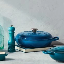 Le Creuset 3.5 Qt. Signature Enameled Cast Iron Braiser With Stainless Steel Knob | Marseille Blue 14 Le Creuset 3.5 Qt. Signature Enameled Cast Iron Braiser With Stainless Steel Knob | Marseille Blue -Le Creuset Shop mars2