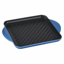 Le Creuset 9.5" Square Signature Enameled Cast Iron Grill Pan | Marseille Blue 11 Le Creuset 9.5" Square Signature Enameled Cast Iron Grill Pan | Marseille Blue -Le Creuset Shop marsgriddle1