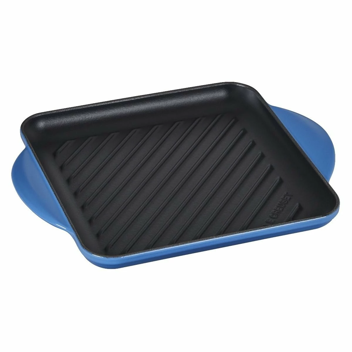 Le Creuset 9.5" Square Signature Enameled Cast Iron Grill Pan | Marseille Blue 4 Le Creuset 9.5" Square Signature Enameled Cast Iron Grill Pan | Marseille Blue - Image 2