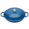 Le Creuset 2.25 Qt. Signature Enameled Cast Iron Braiser With Stainless Steel Knob | Marseille Blue 1 Le Creuset 2.25 Qt. Signature Enameled Cast Iron Braiser With Stainless Steel Knob | Marseille Blue -Le Creuset Shop marsmain1
