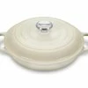Le Creuset 2.25 Qt. Signature Enameled Cast Iron Braiser With Stainless Steel Knob | Meringue White 1 Le Creuset 2.25 Qt. Signature Enameled Cast Iron Braiser With Stainless Steel Knob | Meringue White -Le Creuset Shop mermain