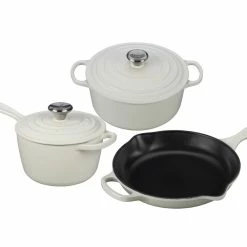 Le Creuset 5-Piece Signature Cookware Set With Stainless Steel Knobs | White
