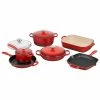 Le Creuset 10-Piece Signature Cookware Set With Stainless Steel Knobs | Cerise/Cherry Red -Le Creuset Shop ms2110 67ss