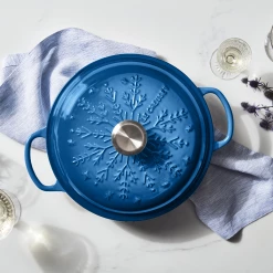 Le Creuset 2.25 Qt. Signature Braiser With Stainless Steel Knob | Noel (Marseille Blue) -Le Creuset Shop noel1