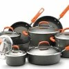 Rachael Ray Hard Anodized II Cookware Set W/ Orange Handles: 14pc 1 Rachael Ray Hard Anodized II Cookware Set W/ Orange Handles: 14pc -Le Creuset Shop rachael ray cookware hard anodized ii aluminum 14pc set orange handles 87000 compressed