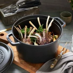 Staub 5 Qt Tall Cocotte | Black -Le Creuset Shop rhazwry8