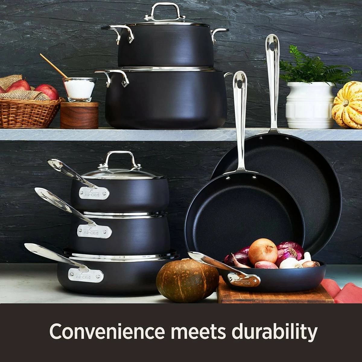 All-Clad HA1 Hard Anodized Nonstick Cookware Set | 13-Piece 4 All-Clad HA1 Hard Anodized Nonstick Cookware Set | 13-Piece - Image 2