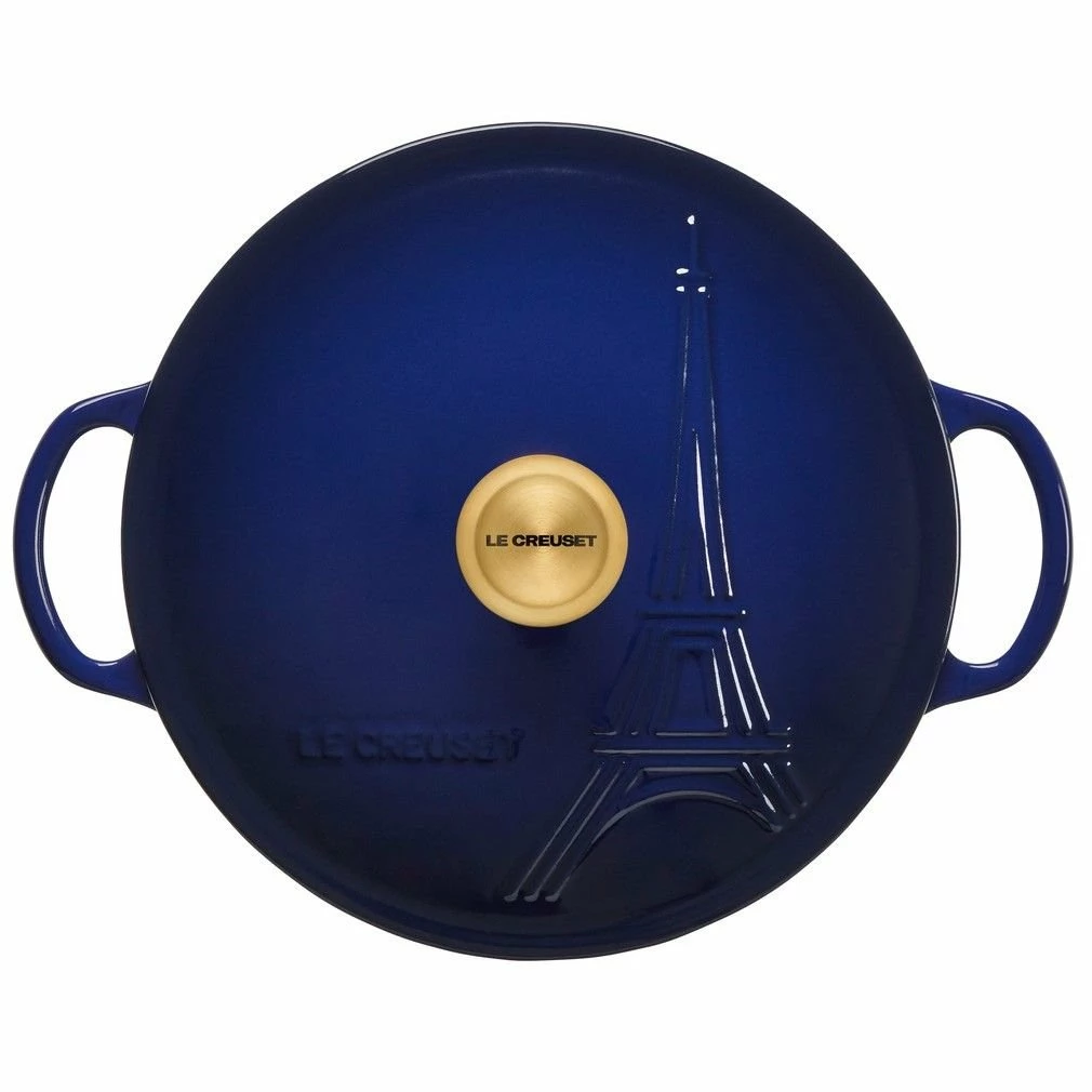 Le Creuset 2.5Qt Signature Cocotte Eiffel Tower Collection | Indigo Blue 4 Le Creuset 2.5Qt Signature Cocotte Eiffel Tower Collection | Indigo Blue - Image 2