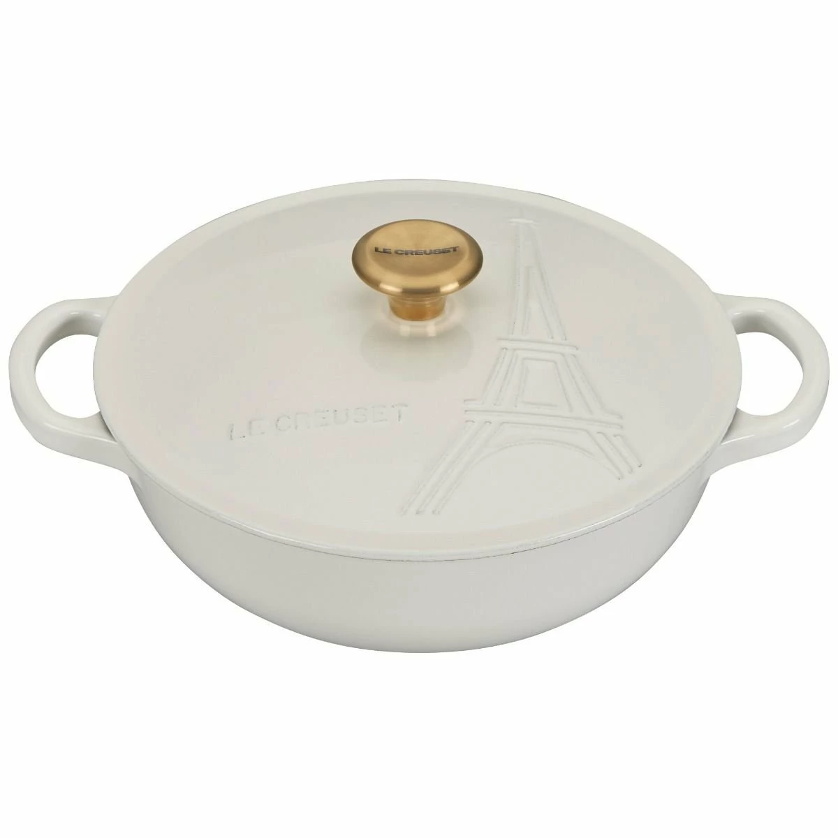 Le Creuset 2.5Qt Signature Cocotte Eiffel Tower Collection | White 3 Le Creuset 2.5Qt Signature Cocotte Eiffel Tower Collection | White