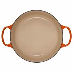 Le Creuset 5.5 Qt. Round Signature Cast Iron Dutch Oven With Stainless Steel Knob | Flame Orange -Le Creuset Shop rs10275 ls2501 262 inside