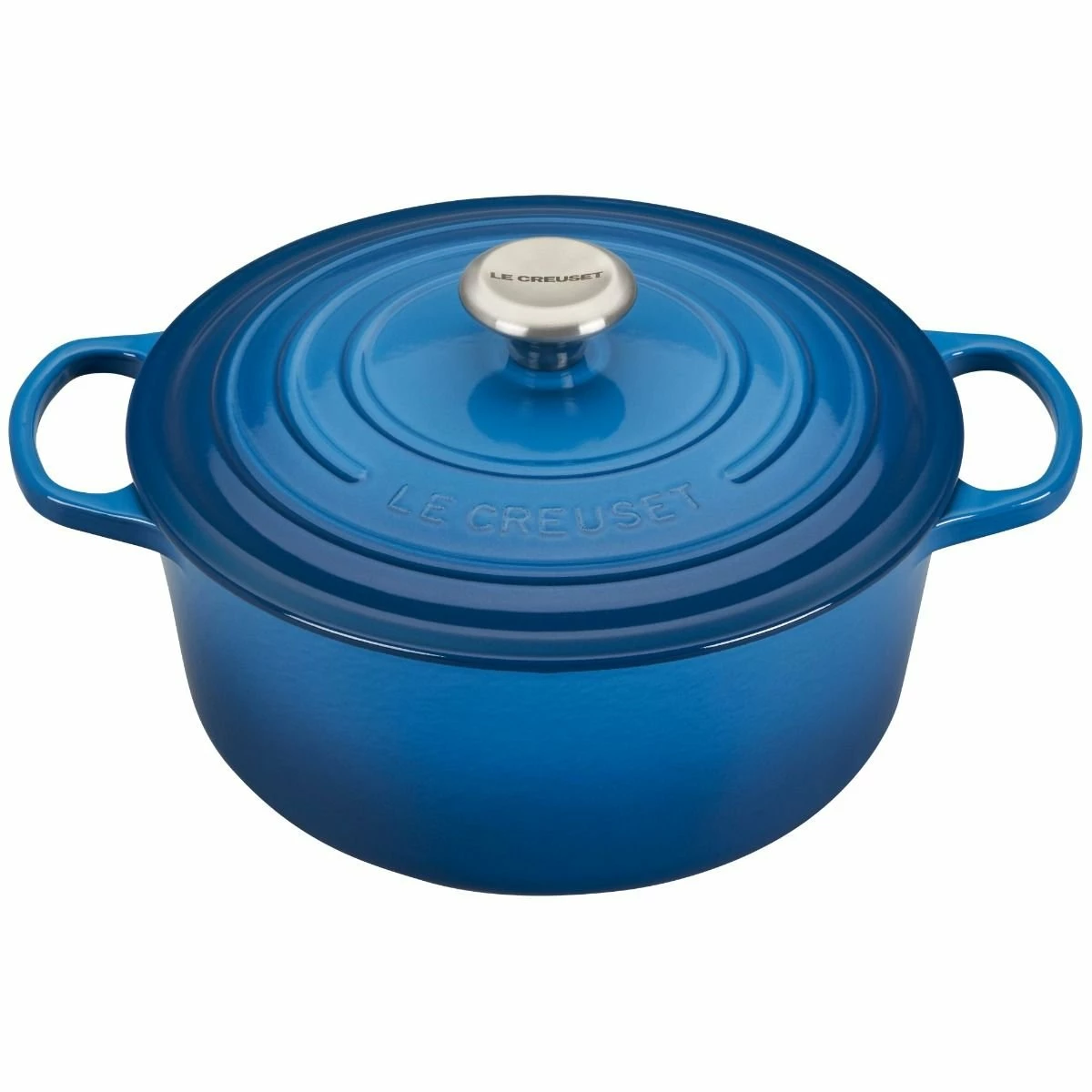 Le Creuset 5.5 Qt. Round Signature Cast Iron Dutch Oven With Stainless Steel Knob | Marseille Blue 3 Le Creuset 5.5 Qt. Round Signature Cast Iron Dutch Oven With Stainless Steel Knob | Marseille Blue