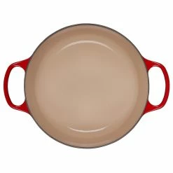 Le Creuset 5.5 Qt. Round Signature Cast Iron Dutch Oven With Stainless Steel Knob | Cerise/Cherry Red -Le Creuset Shop rs10299 ls2501 2667 inside
