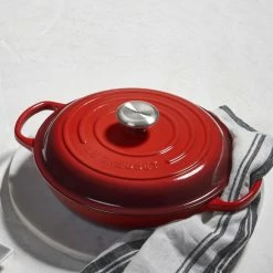 Le Creuset 2.25 Qt. Signature Enameled Cast Iron Braiser With Stainless Steel Knob | Cerise/Cherry Red 9 Le Creuset 2.25 Qt. Signature Enameled Cast Iron Braiser With Stainless Steel Knob | Cerise/Cherry Red -Le Creuset Shop rs10859 braisercerise