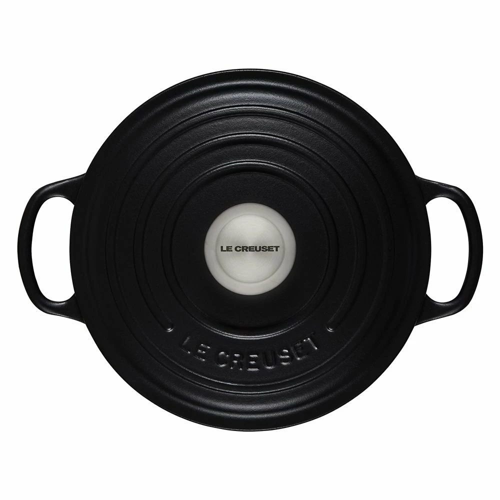 Le Creuset 3.5 Qt. Round Signature Dutch Oven With Stainless Steel Knob | Licorice 5 Le Creuset 3.5 Qt. Round Signature Dutch Oven With Stainless Steel Knob | Licorice - Image 3