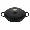 Le Creuset 3.5 Qt. Signature Enameled Cast Iron Braiser With Stainless Steel Knob | Licorice 2 Le Creuset 3.5 Qt. Signature Enameled Cast Iron Braiser With Stainless Steel Knob | Licorice -Le Creuset Shop rs11708 ls2532 3020ss lpr