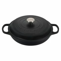 Le Creuset 3.5 Qt. Signature Enameled Cast Iron Braiser With Stainless Steel Knob | Licorice