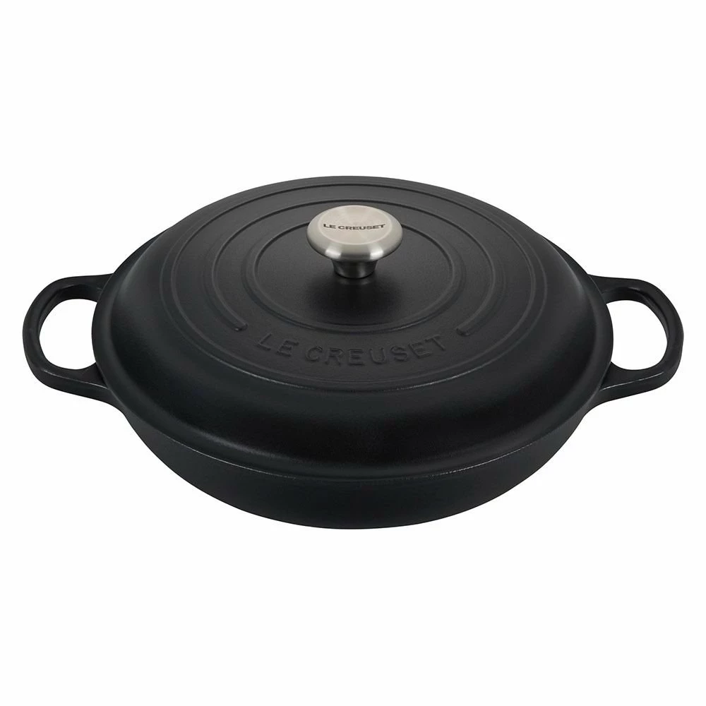 Le Creuset 3.5 Qt. Signature Enameled Cast Iron Braiser With Stainless Steel Knob | Licorice 3 Le Creuset 3.5 Qt. Signature Enameled Cast Iron Braiser With Stainless Steel Knob | Licorice