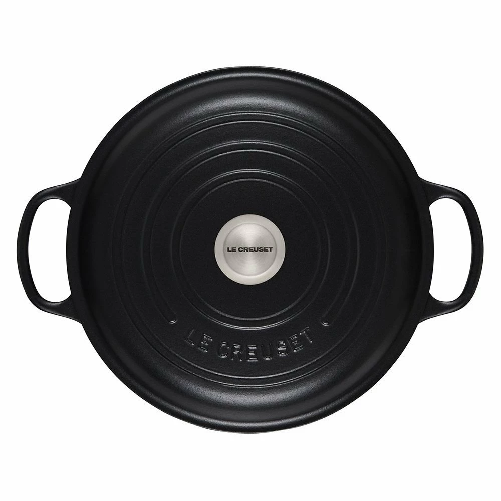 Le Creuset 3.5 Qt. Signature Enameled Cast Iron Braiser With Stainless Steel Knob | Licorice 5 Le Creuset 3.5 Qt. Signature Enameled Cast Iron Braiser With Stainless Steel Knob | Licorice - Image 3