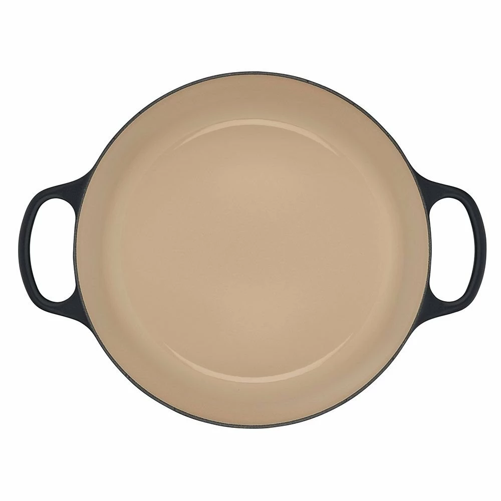 Le Creuset 3.5 Qt. Signature Enameled Cast Iron Braiser With Stainless Steel Knob | Licorice 6 Le Creuset 3.5 Qt. Signature Enameled Cast Iron Braiser With Stainless Steel Knob | Licorice - Image 4