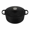 Le Creuset 7.25 Qt. Round Signature Dutch Oven With Stainless Steel Knob | Licorice -Le Creuset Shop rs11821 ls2501 2820ss 1 1