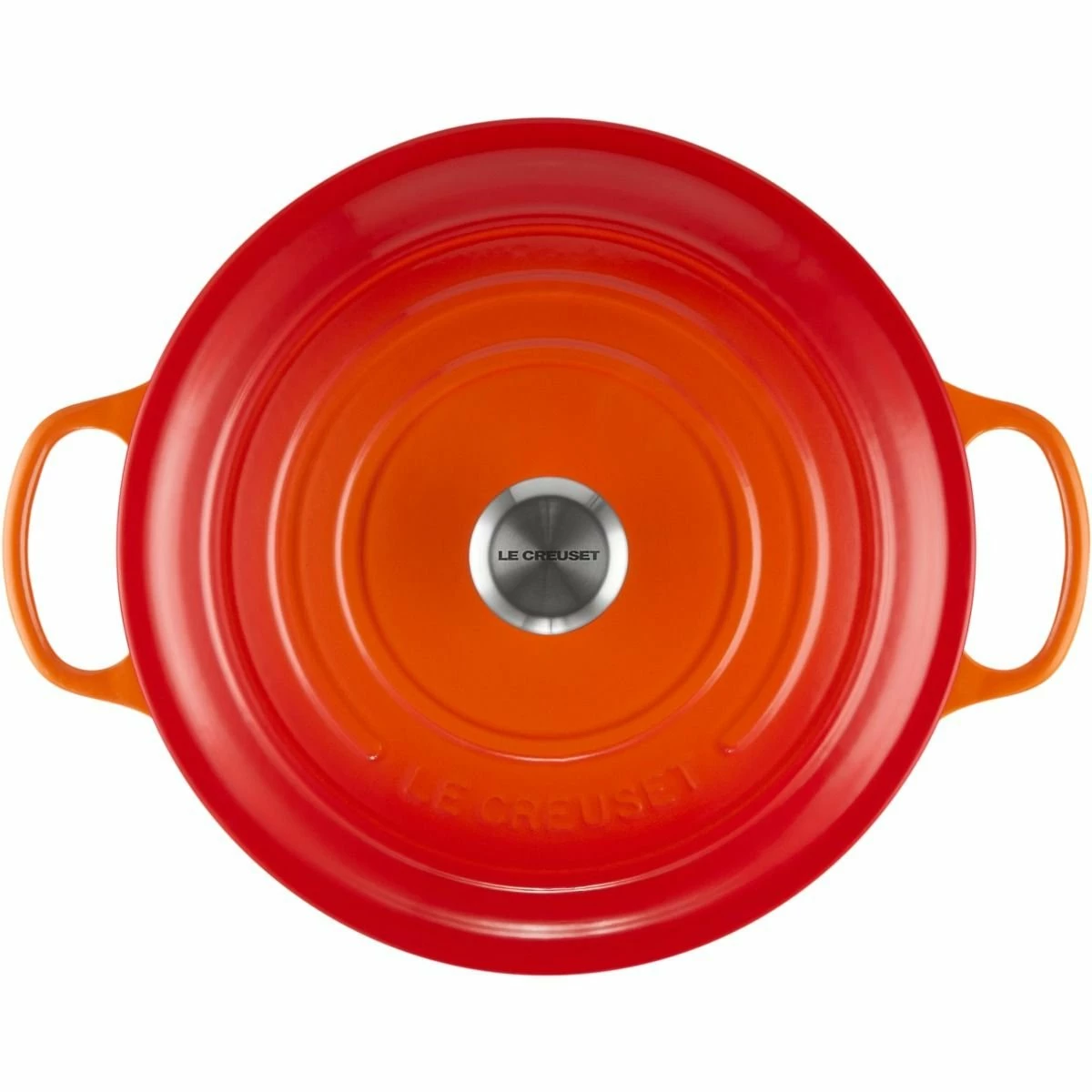 Le Creuset 7.25 Qt. Round Signature Dutch Oven With Stainless Steel Knob | Flame Orange 5 Le Creuset 7.25 Qt. Round Signature Dutch Oven With Stainless Steel Knob | Flame Orange - Image 3
