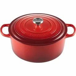 Le Creuset 9 Qt. Round Signature Dutch Oven With Stainless Steel Knob | Cerise/Cherry Red