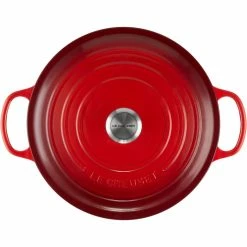 Le Creuset 7.25 Qt. Round Signature Dutch Oven With Stainless Steel Knob | Cerise/Cherry Red -Le Creuset Shop rs11940 lc 20200311 fr ps os 21177300602430 004s