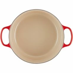 Le Creuset 7.25 Qt. Round Signature Dutch Oven With Stainless Steel Knob | Cerise/Cherry Red -Le Creuset Shop rs11941 lc 20200311 fr ps os 21177300602430 005s