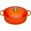 Le Creuset 6.75 Qt. Oval Signature Dutch Oven With Stainless Steel Knob | Flame Orange -Le Creuset Shop rs11951 lc 20190108 de ps 50098