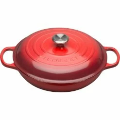 Le Creuset 3.5 Qt. Signature Enameled Cast Iron Braiser With Stainless Steel Knob | Cerise/Cherry Red