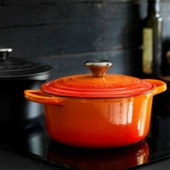 Le Creuset 3.5 Qt. Round Signature Dutch Oven With Stainless Steel Knob | Flame Orange 13 Le Creuset 3.5 Qt. Round Signature Dutch Oven With Stainless Steel Knob | Flame Orange -Le Creuset Shop rs12081 lc 20180130 dk ls 00145 1