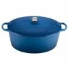 Le Creuset 15.5 Qt. Oval Signature Dutch Oven With Stainless Steel Knob | Marseille Blue -Le Creuset Shop rs12271 ls2502 4059ss