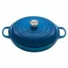 Le Creuset 5 Qt. Signature Enameled Cast Iron Braiser With Stainless Steel Knob | Marseille Blue 1 Le Creuset 5 Qt. Signature Enameled Cast Iron Braiser With Stainless Steel Knob | Marseille Blue -Le Creuset Shop rs12277 ls2532 3259ss