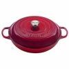 Le Creuset 5 Qt. Signature Enameled Cast Iron Braiser With Stainless Steel Knob | Cerise/Cherry Red 2 Le Creuset 5 Qt. Signature Enameled Cast Iron Braiser With Stainless Steel Knob | Cerise/Cherry Red -Le Creuset Shop rs12290 ls2532 3267ss