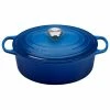 Le Creuset 6.75 Qt. Oval Signature Dutch Oven With Stainless Steel Knob | Marseille Blue -Le Creuset Shop rs12362 rs6635 ls2502 316m marseille
