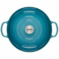 Le Creuset 3.5 Qt. Signature Enameled Cast Iron Braiser With Stainless Steel Knob | Caribbean Blue 8 Le Creuset 3.5 Qt. Signature Enameled Cast Iron Braiser With Stainless Steel Knob | Caribbean Blue -Le Creuset Shop rs12365 ls2532 3017ss 3