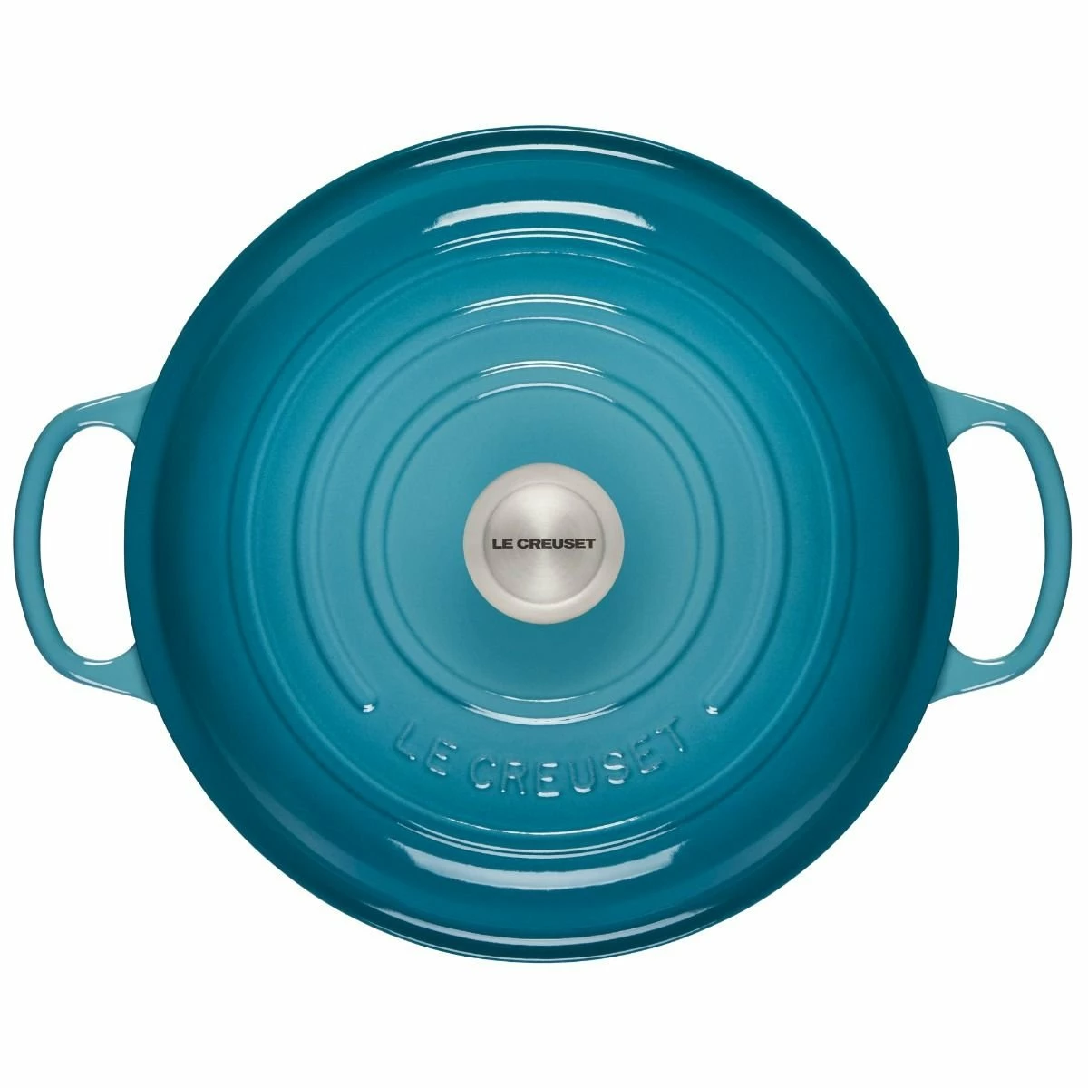 Le Creuset 3.5 Qt. Signature Enameled Cast Iron Braiser With Stainless Steel Knob | Caribbean Blue 5 Le Creuset 3.5 Qt. Signature Enameled Cast Iron Braiser With Stainless Steel Knob | Caribbean Blue - Image 3