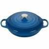 Le Creuset 3.5 Qt. Signature Enameled Cast Iron Braiser With Stainless Steel Knob | Marseille Blue 1 Le Creuset 3.5 Qt. Signature Enameled Cast Iron Braiser With Stainless Steel Knob | Marseille Blue -Le Creuset Shop rs12493 ls2532 3059