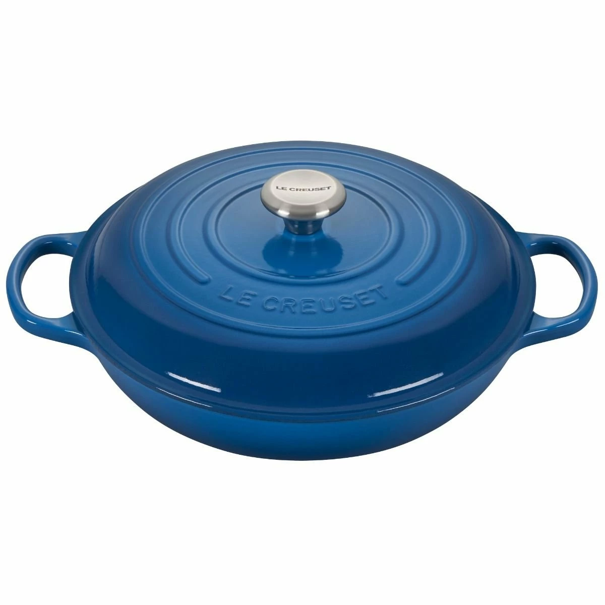 Le Creuset 3.5 Qt. Signature Enameled Cast Iron Braiser With Stainless Steel Knob | Marseille Blue 3 Le Creuset 3.5 Qt. Signature Enameled Cast Iron Braiser With Stainless Steel Knob | Marseille Blue