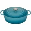 Le Creuset 6.75 Qt. Oval Signature Dutch Oven With Stainless Steel Knob | Caribbean Blue 1 Le Creuset 6.75 Qt. Oval Signature Dutch Oven With Stainless Steel Knob | Caribbean Blue -Le Creuset Shop rs12537 ls2502 3117ss