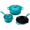 Le Creuset 5-Piece Signature Cookware Set With Stainless Steel Knobs | Caribbean Blue 2 Le Creuset 5-Piece Signature Cookware Set With Stainless Steel Knobs | Caribbean Blue -Le Creuset Shop rs13227 rs6071 ms1605 17 ss
