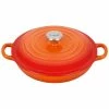 Le Creuset 1.5 Qt. Signature Enameled Cast Iron Braiser With Stainless Steel Knob | Flame Orange 1 Le Creuset 1.5 Qt. Signature Enameled Cast Iron Braiser With Stainless Steel Knob | Flame Orange -Le Creuset Shop rs13412 ls2532 222ss lpr