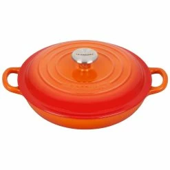 Le Creuset Shop 18 Le Creuset 1.5 Qt. Signature Enameled Cast Iron Braiser With Stainless Steel Knob | Flame Orange