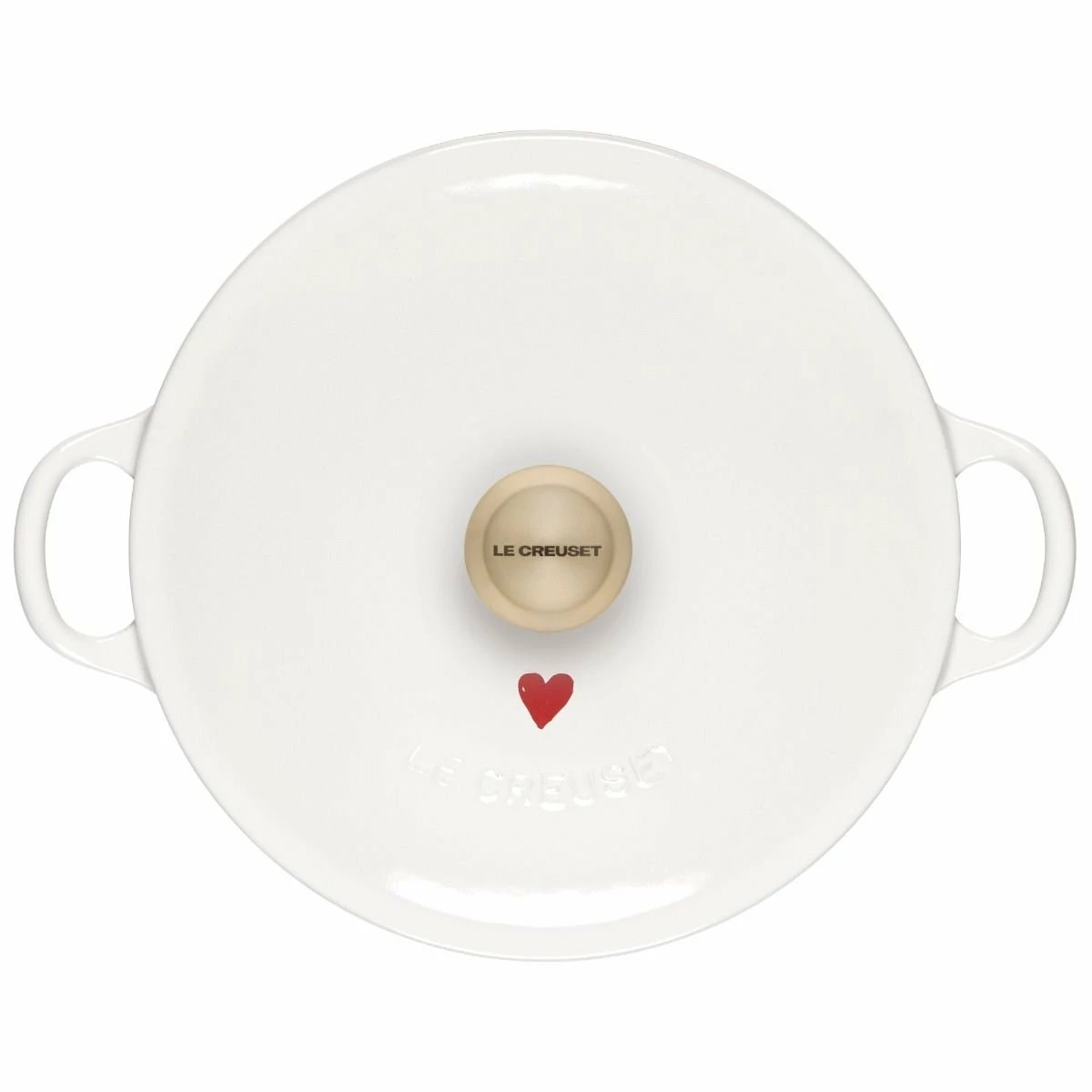 Le Creuset L'Amour 2.75 Qt. Enameled Cast Iron Soup Pot With Gold Knob & Heart Applique | White 5 Le Creuset L'Amour 2.75 Qt. Enameled Cast Iron Soup Pot With Gold Knob & Heart Applique | White - Image 3