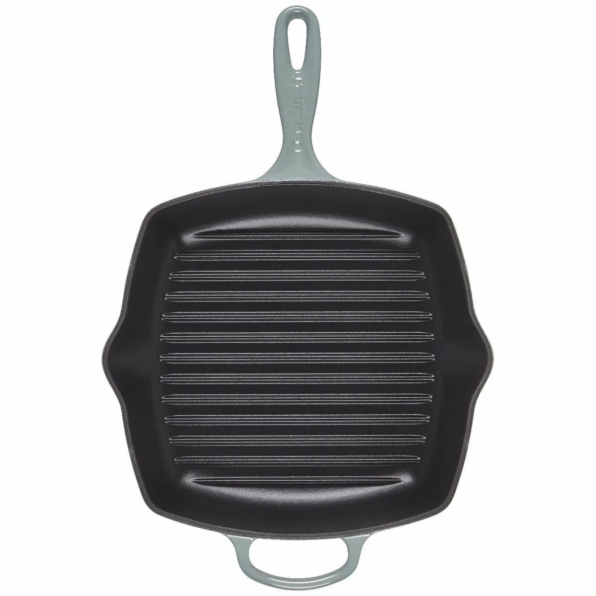 Le Creuset 10.25" Signature Square Grill Skillet | Sea Salt 4 Le Creuset 10.25" Signature Square Grill Skillet | Sea Salt - Image 2